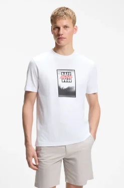 T-Shirt aus Baumwoll-Jersey mit Artwork-Print