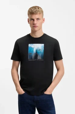 T-Shirt aus Baumwoll-Jersey mit Artwork-Print