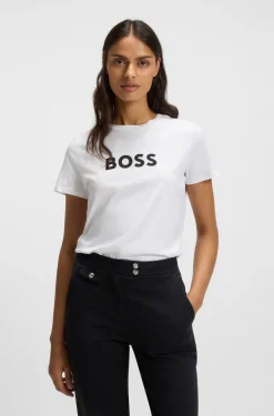 T-Shirt aus Baumwoll-Jersey mit Kontrast-Logo