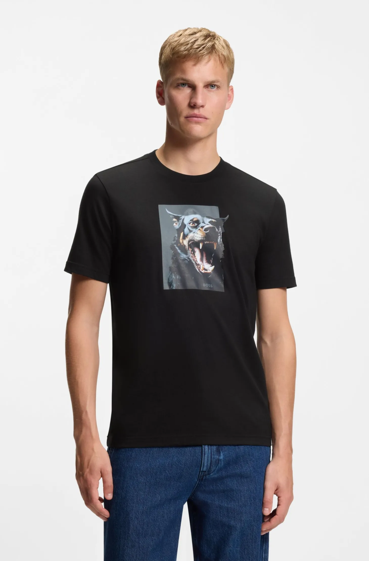 T-Shirt aus Baumwoll-Jersey mit Tier-Artwork