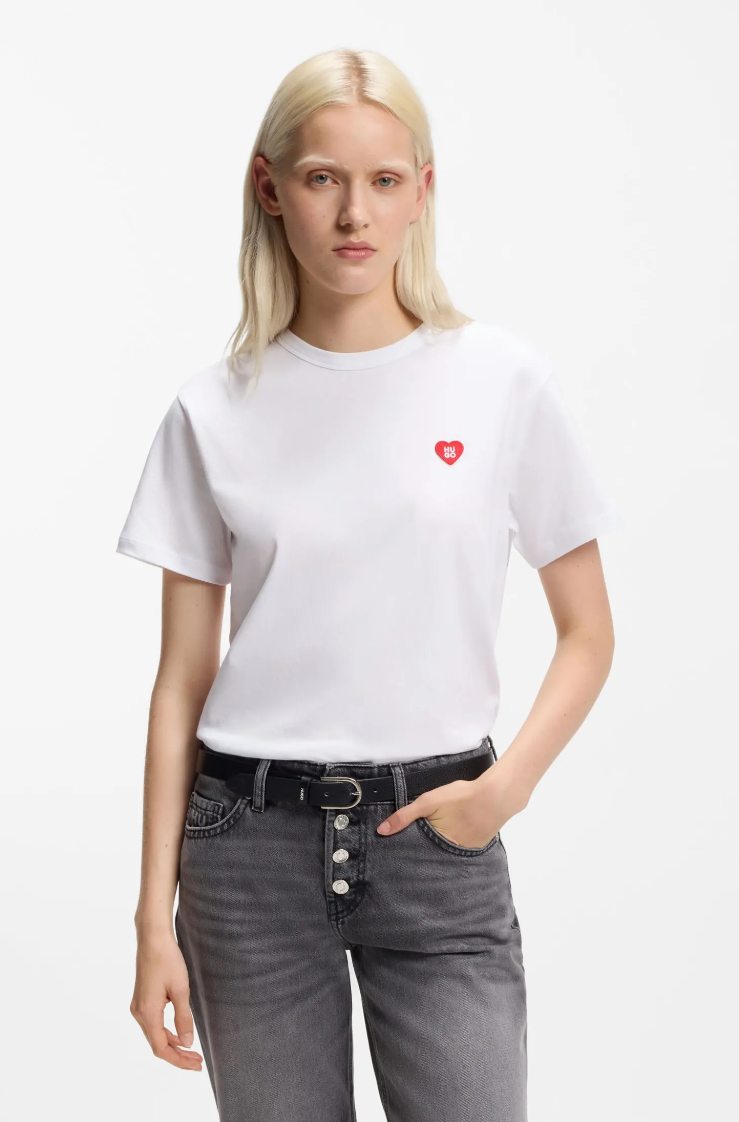 T-Shirt aus Baumwoll-Jersey mit Herz-Logo