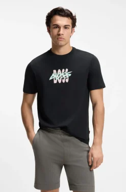 T-Shirt aus Baumwoll-Jersey mit Logo-Artwork