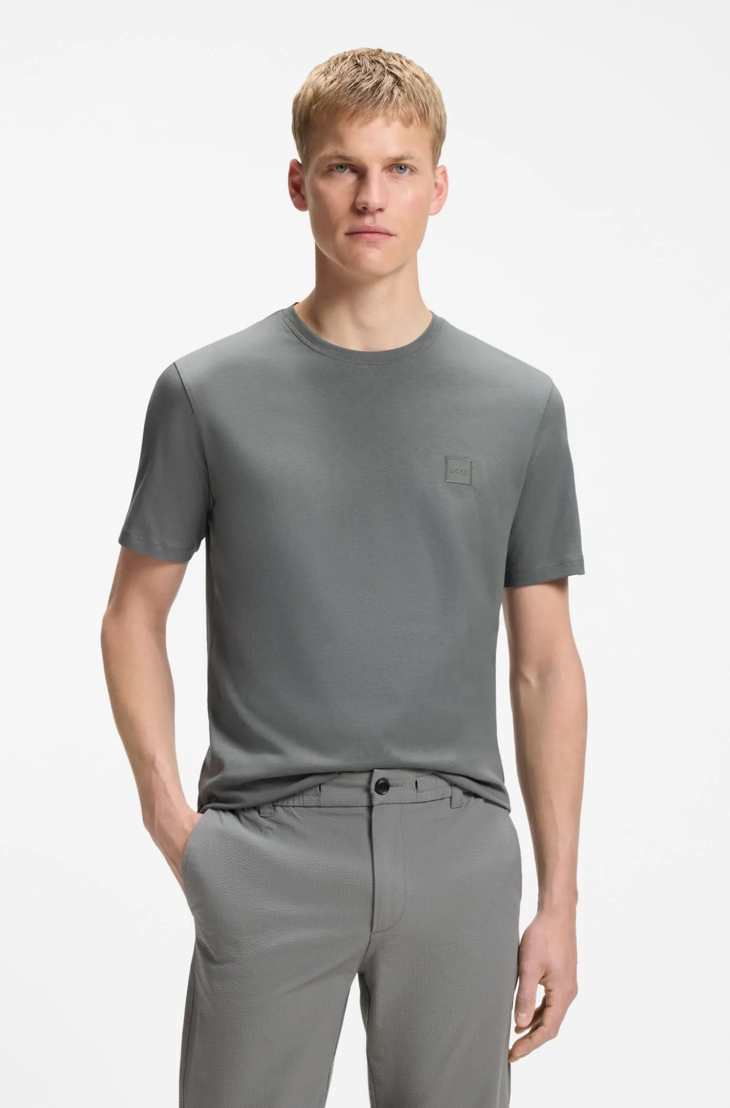 T-Shirt aus Baumwoll-Jersey mit Logo-Patch