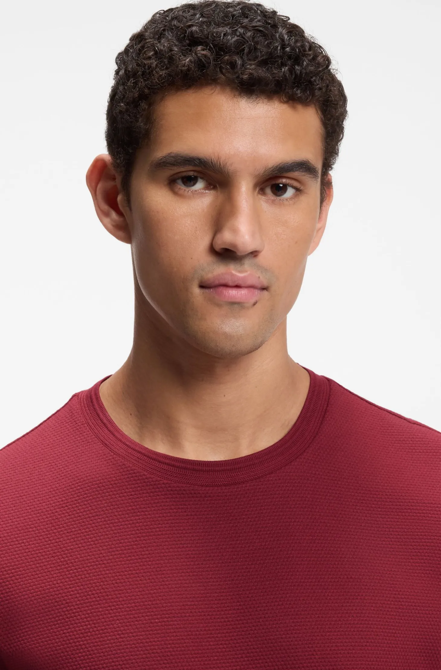 T-Shirt aus Baumwoll-Mix mit Bubble-Jacquard-Struktur