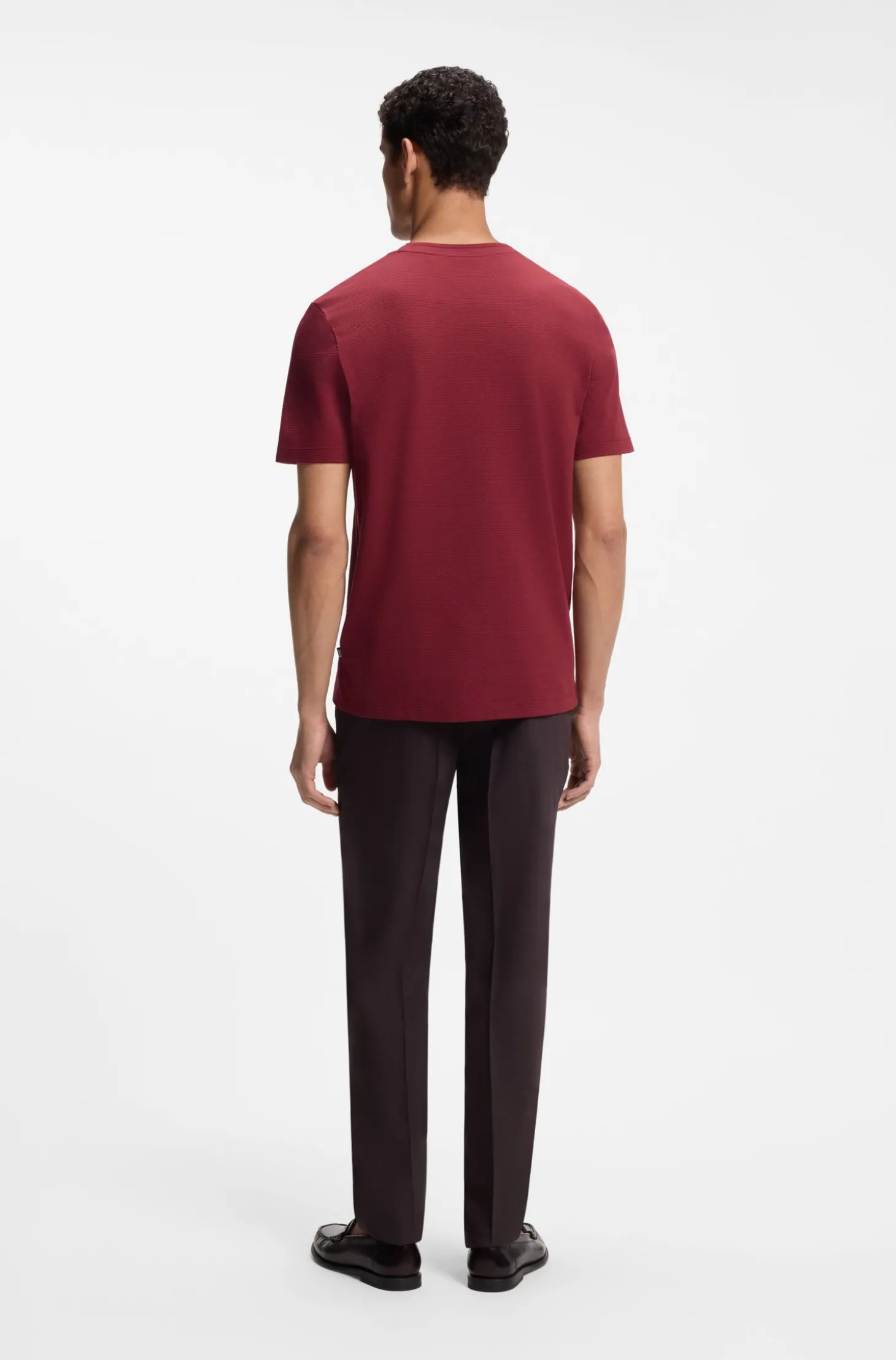 T-Shirt aus Baumwoll-Mix mit Bubble-Jacquard-Struktur