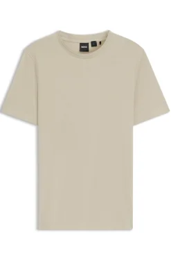 T-Shirt aus Baumwoll-Mix mit Bubble-Jacquard-Struktur