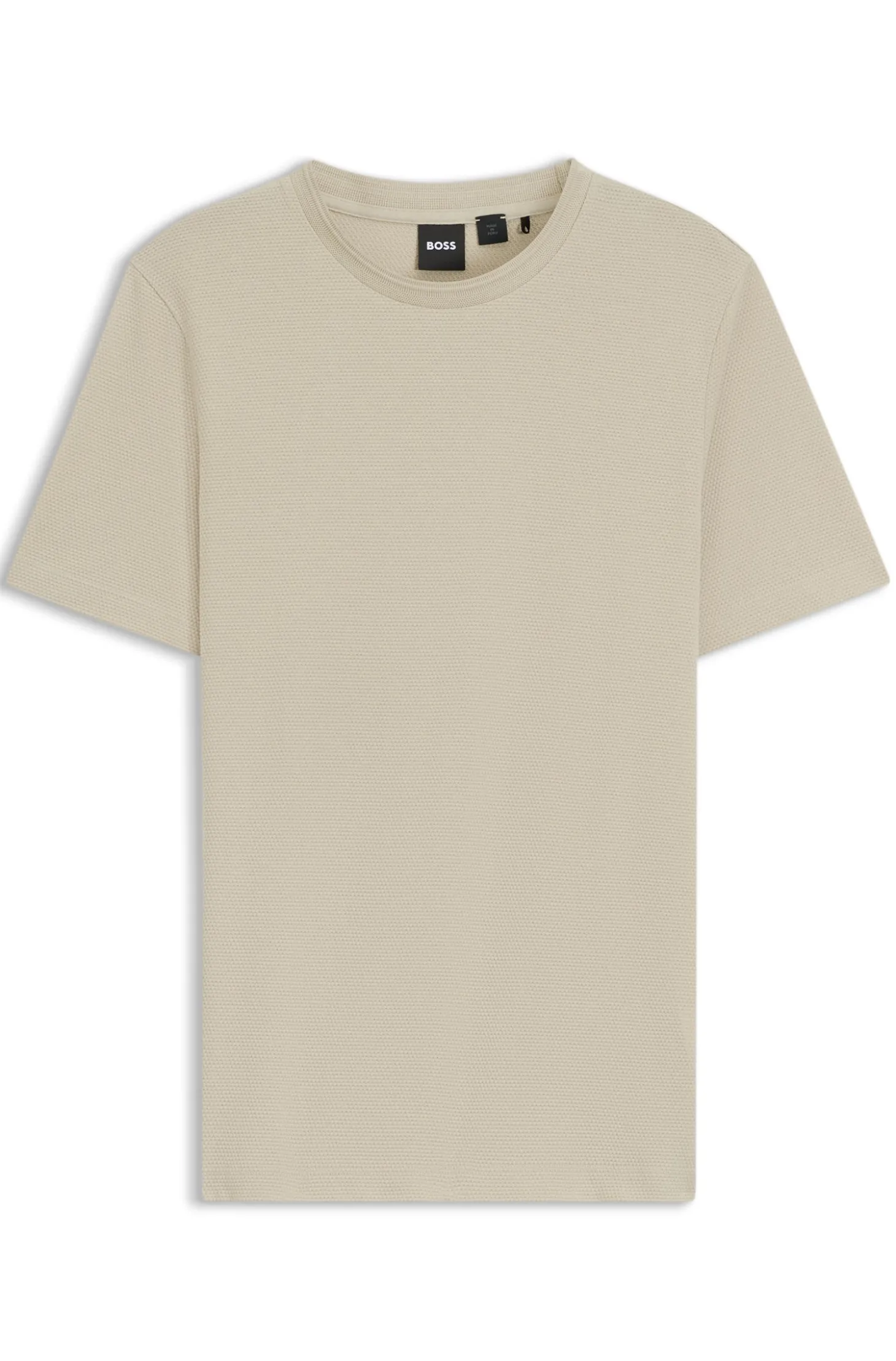 T-Shirt aus Baumwoll-Mix mit Bubble-Jacquard-Struktur