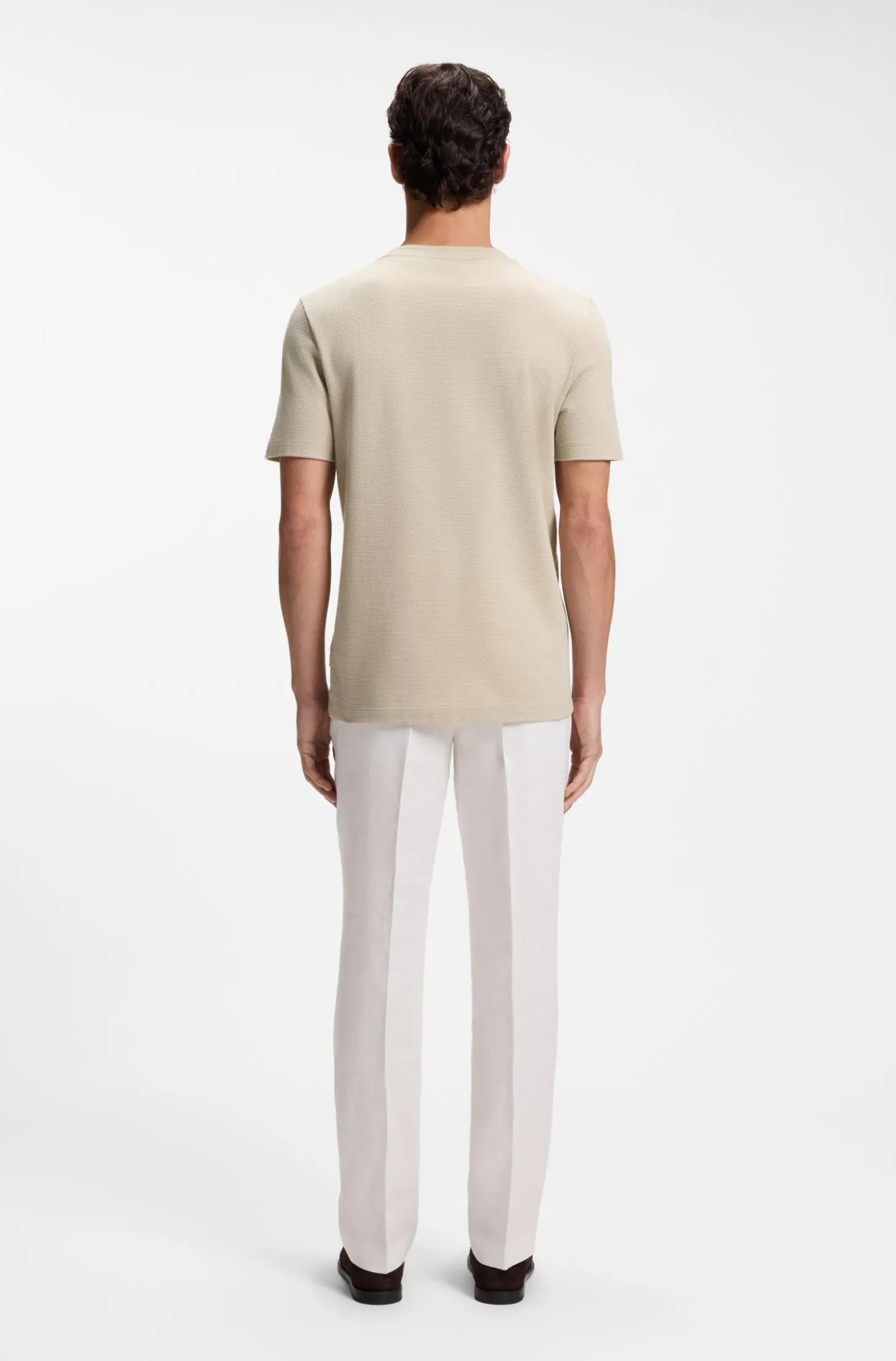 T-Shirt aus Baumwoll-Mix mit Bubble-Jacquard-Struktur