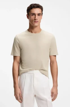 T-Shirt aus Baumwoll-Mix mit Bubble-Jacquard-Struktur