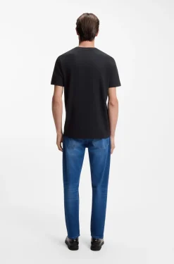 T-Shirt aus Baumwoll-Mix mit Bubble-Jacquard-Struktur