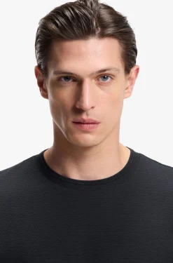 T-Shirt aus Baumwoll-Mix mit Bubble-Jacquard-Struktur