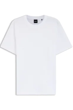 T-Shirt aus Baumwoll-Mix mit Bubble-Jacquard-Struktur