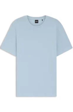 T-Shirt aus Baumwoll-Mix mit Bubble-Jacquard-Struktur