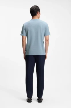 T-Shirt aus Baumwoll-Mix mit Bubble-Jacquard-Struktur