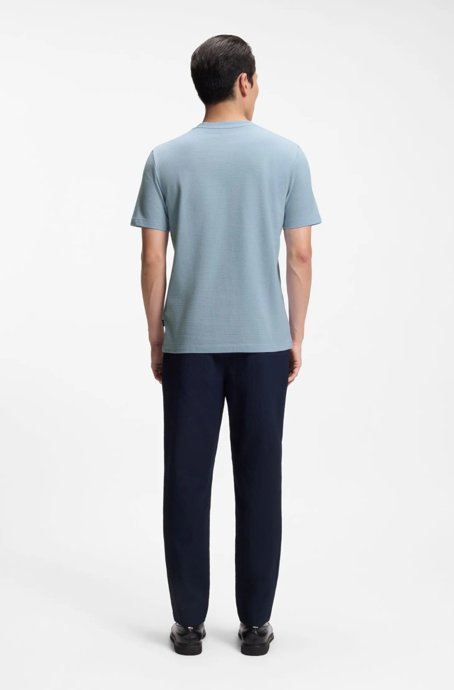 T-Shirt aus Baumwoll-Mix mit Bubble-Jacquard-Struktur