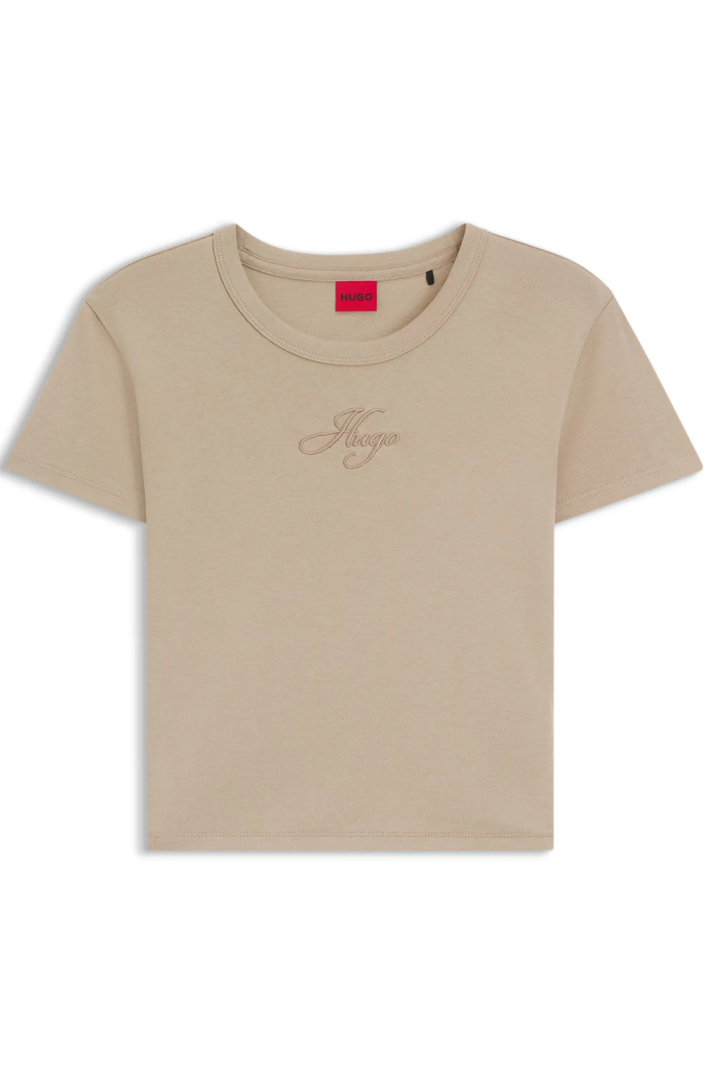 T-Shirt aus Baumwoll-Mix mit Logo-Stickerei
