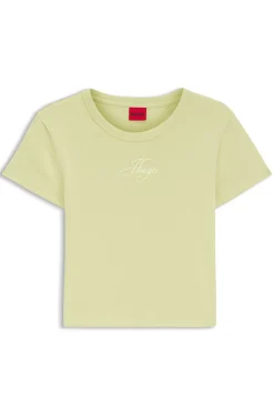 T-Shirt aus Baumwoll-Mix mit Logo-Stickerei
