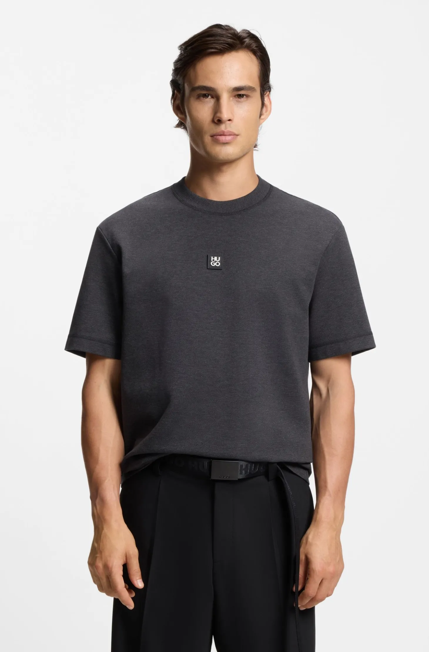 T-Shirt aus Baumwoll-Mix mit Stack-Logo