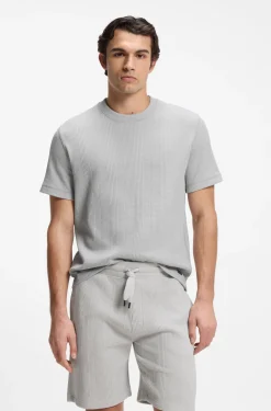 T-Shirt aus Baumwoll-Mix mit Waffelstruktur