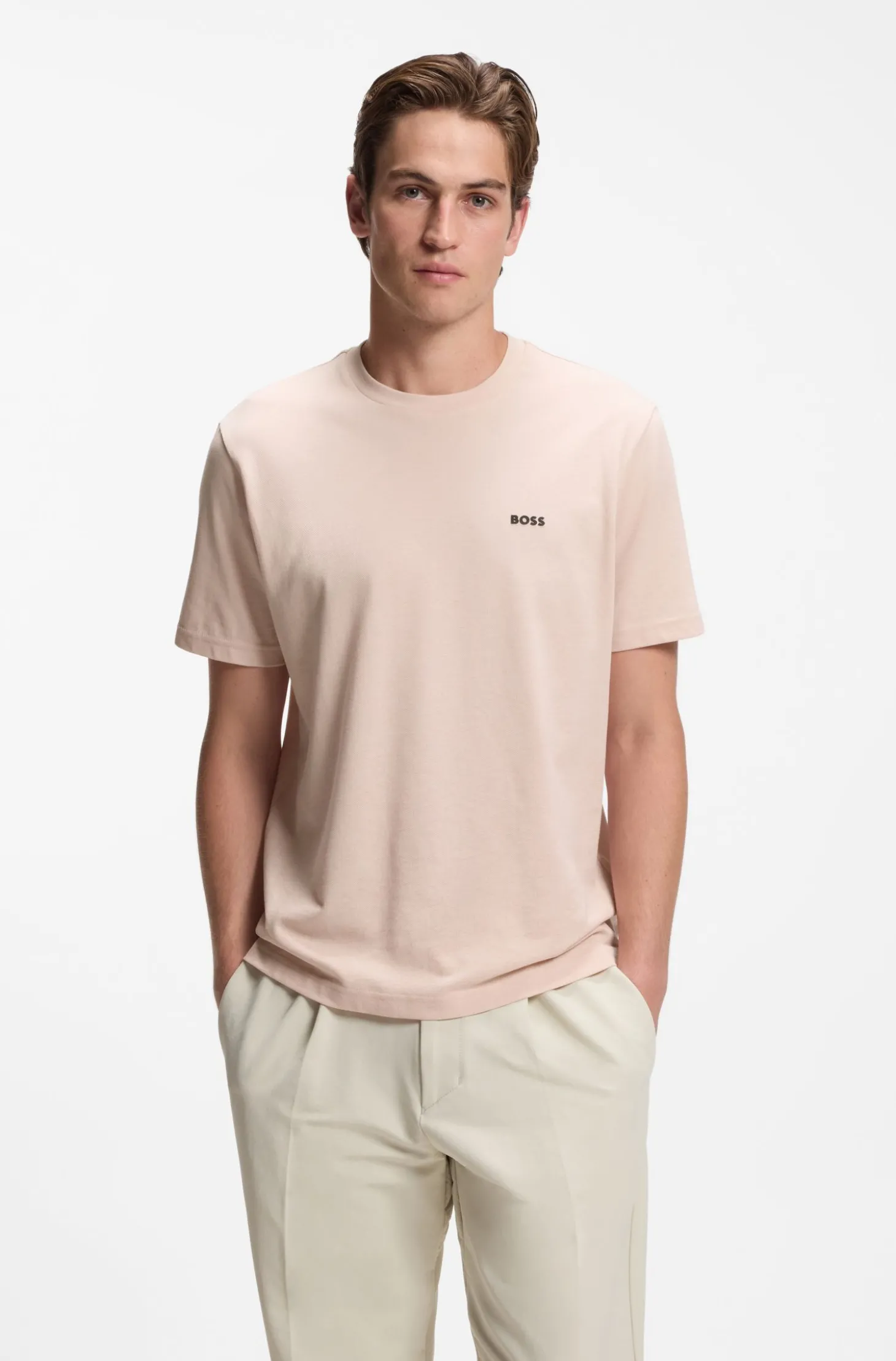 T-Shirt aus Baumwoll-Piqué mit Allover-Print
