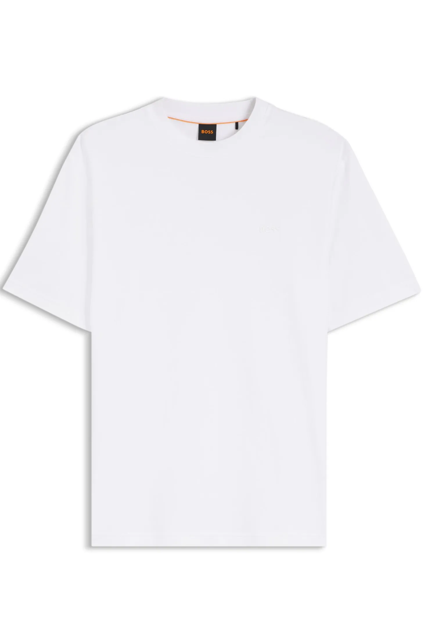 T-Shirt aus Interlock-Baumwolle mit Logo-Stickerei