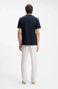 T-Shirt aus merzerisierter Baumwolle mit dreifarbigem Jacquard-Muster