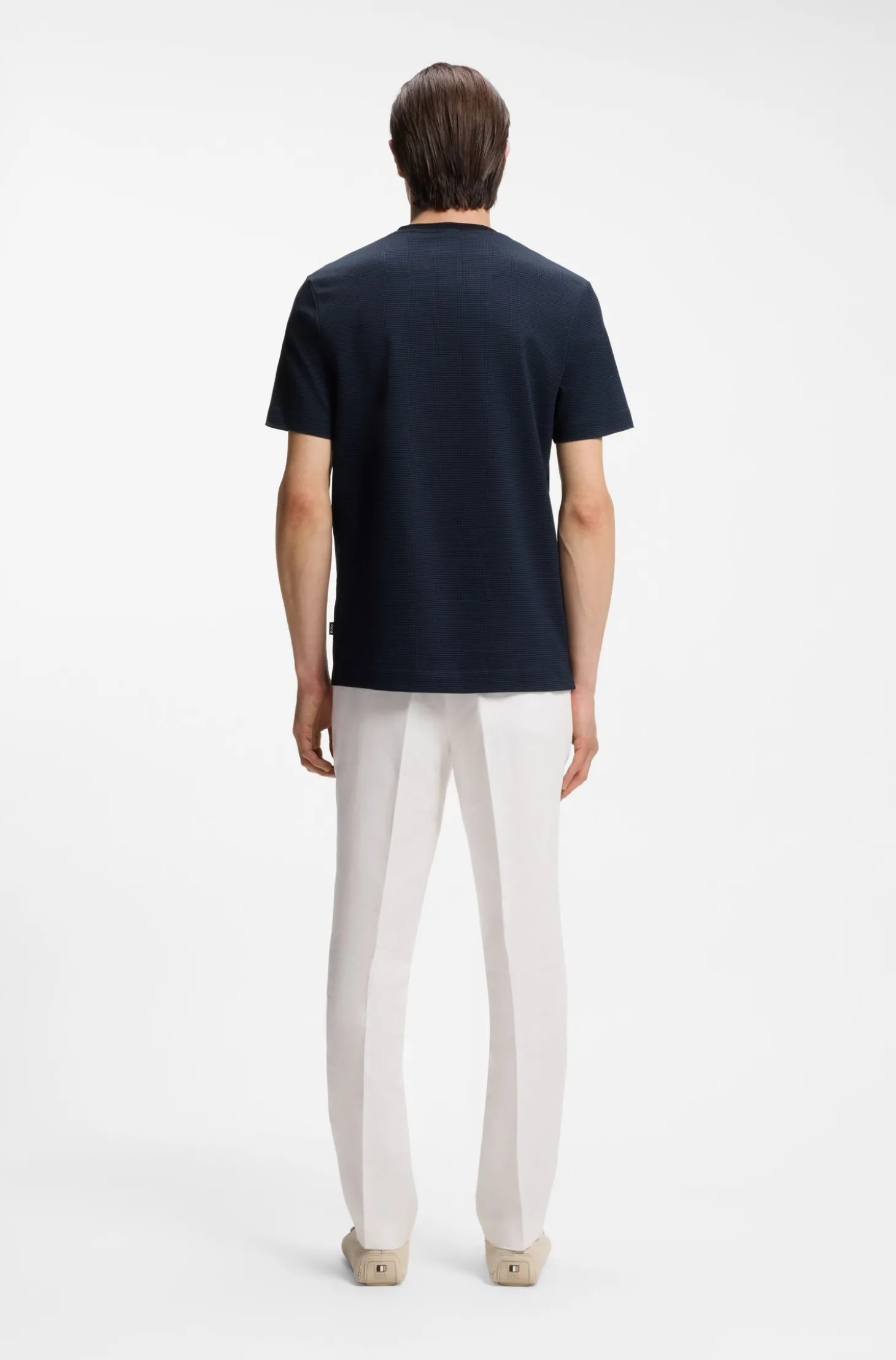 T-Shirt aus merzerisierter Baumwolle mit dreifarbigem Jacquard-Muster