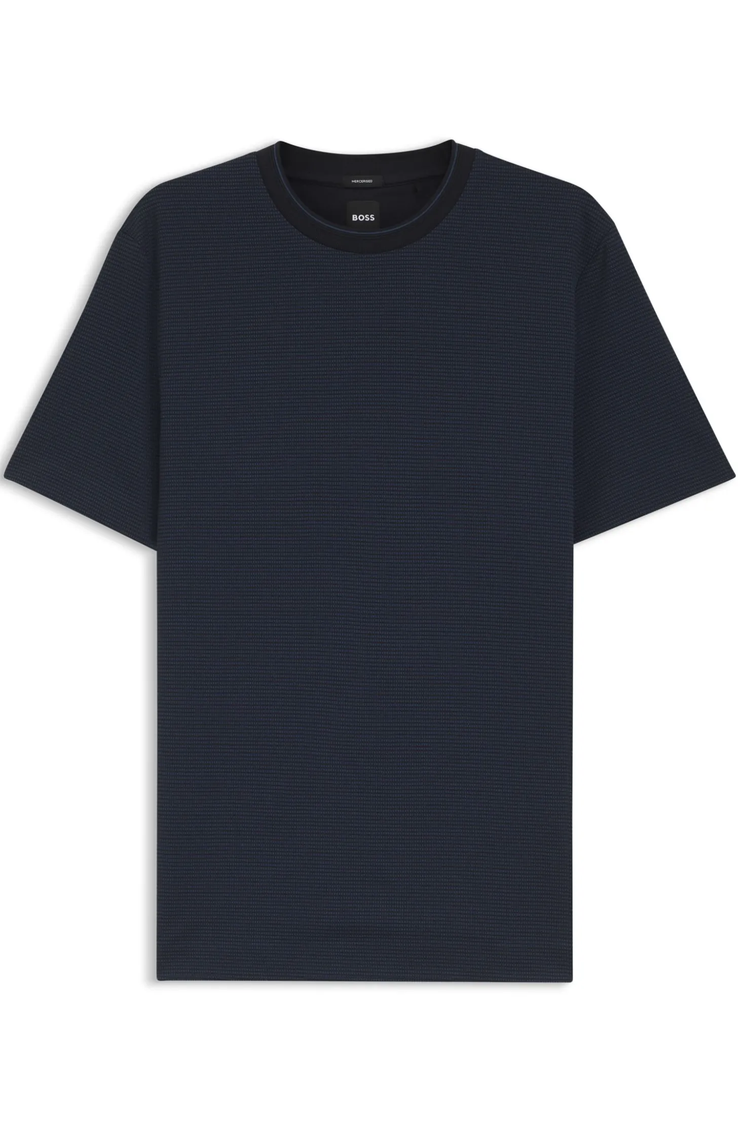 T-Shirt aus merzerisierter Baumwolle mit dreifarbigem Jacquard-Muster