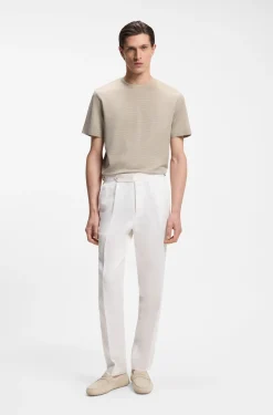 T-Shirt aus merzerisierter Baumwolle mit dreifarbigem Jacquard-Muster