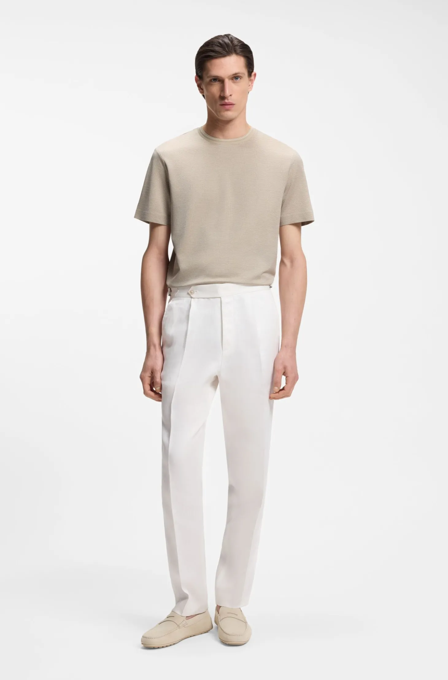 T-Shirt aus merzerisierter Baumwolle mit dreifarbigem Jacquard-Muster