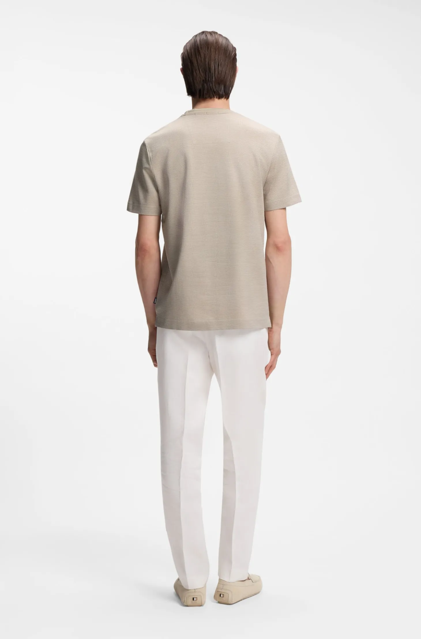 T-Shirt aus merzerisierter Baumwolle mit dreifarbigem Jacquard-Muster