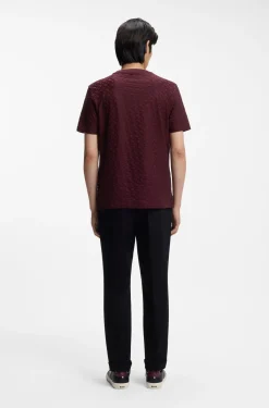 T-Shirt aus merzerisierter Baumwolle mit Jacquard-Monogrammen