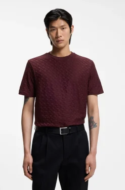 T-Shirt aus merzerisierter Baumwolle mit Jacquard-Monogrammen