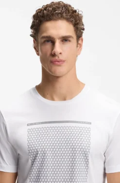 T-Shirt aus merzerisierter Baumwolle mit geometrischem Artwork