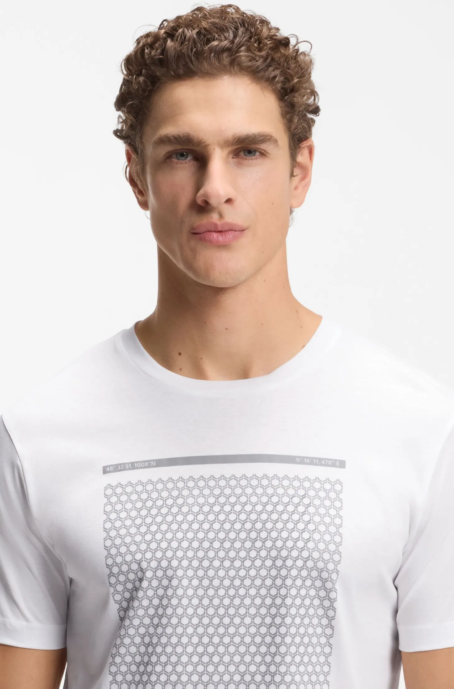 T-Shirt aus merzerisierter Baumwolle mit geometrischem Artwork