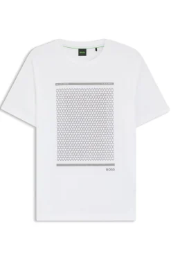 T-Shirt aus merzerisierter Baumwolle mit geometrischem Artwork