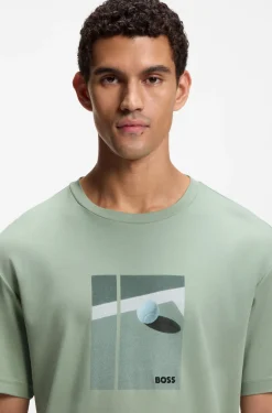 T-Shirt aus Pima-Baumwolle mit Tennis-Artwork