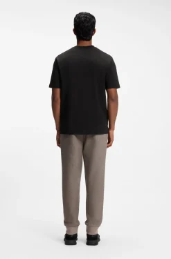 T-Shirt aus Stretch-Baumwolle mit tonalem Flock-Logo