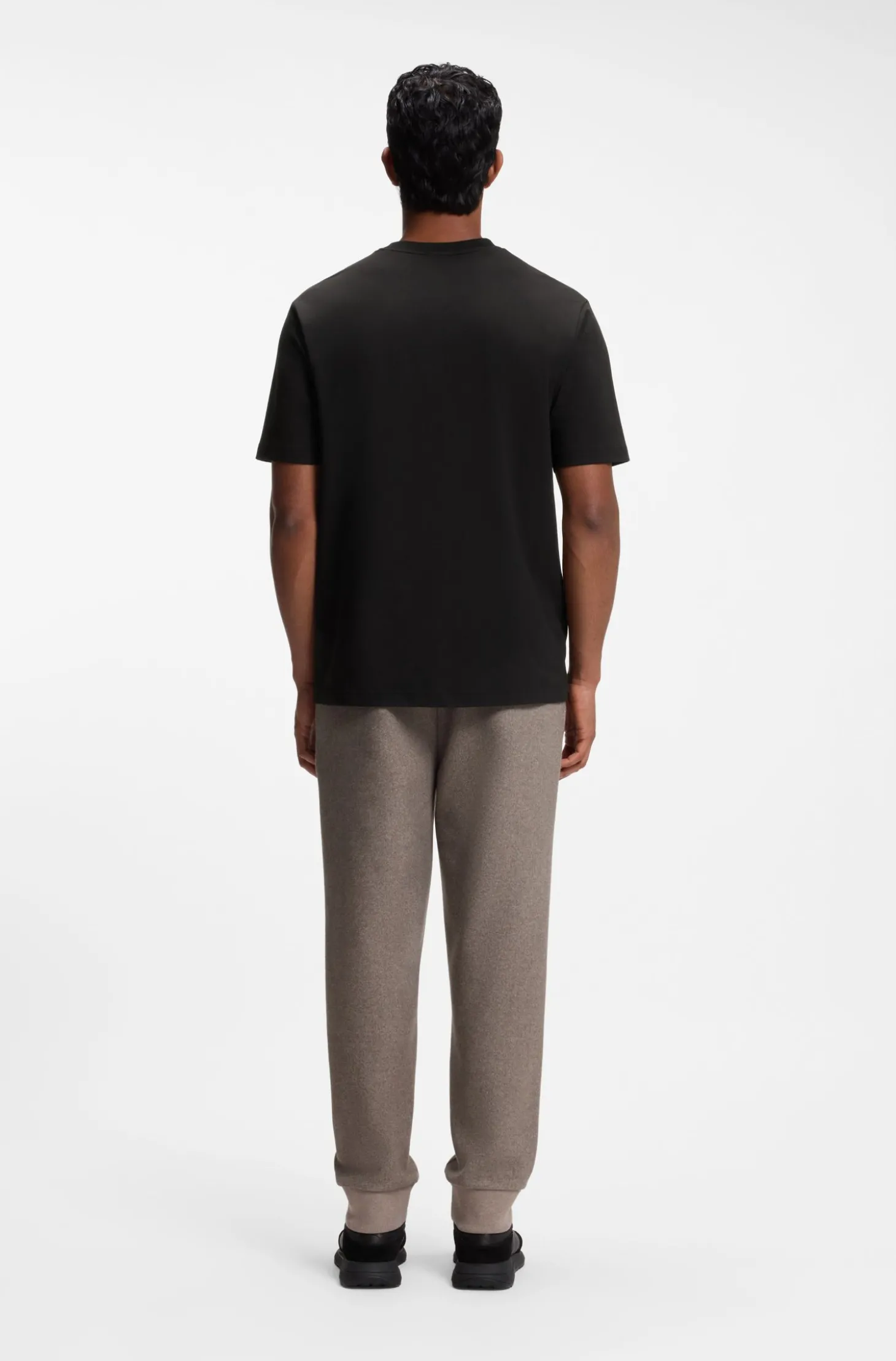 T-Shirt aus Stretch-Baumwolle mit tonalem Flock-Logo