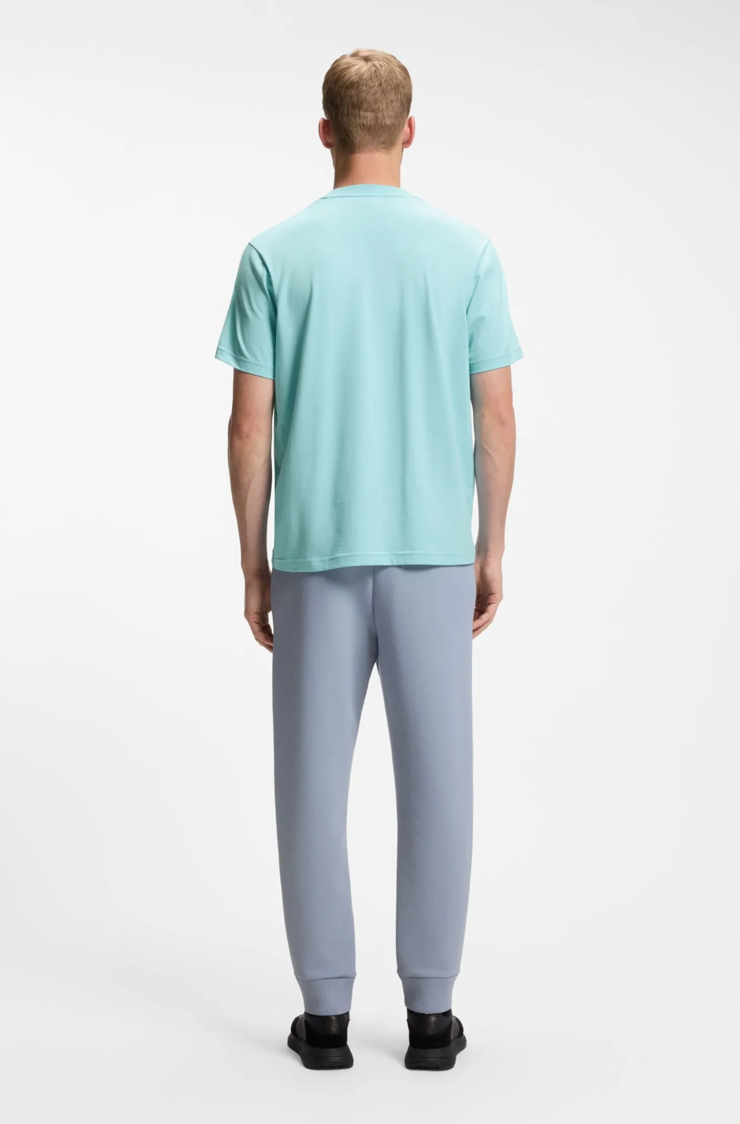 T-Shirt aus Stretch-Baumwolle mit Jacquard-Tape