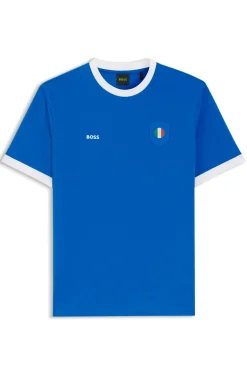 T-Shirt aus Stretch-Baumwolle mit Landesflagge und Logo