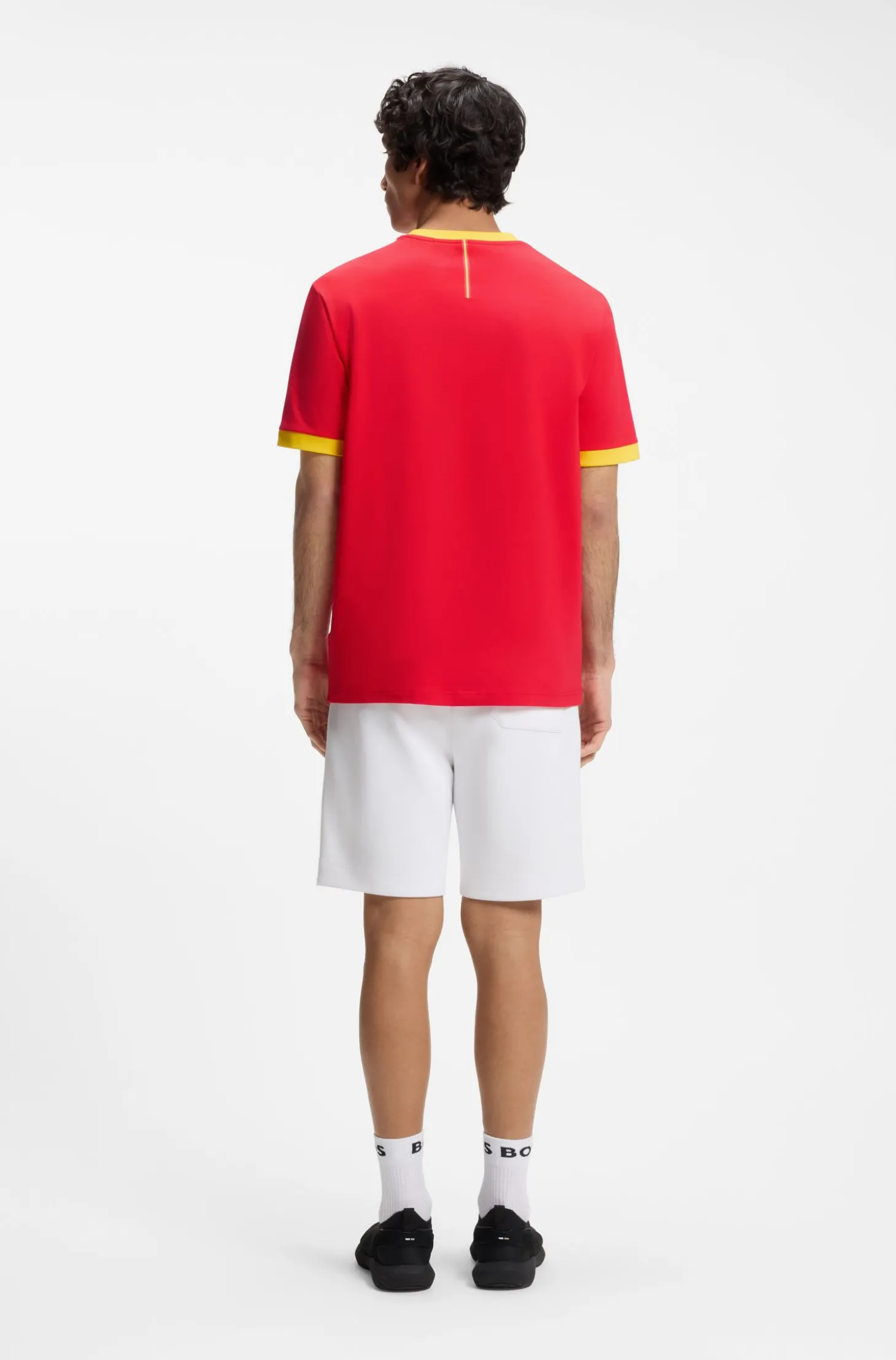 T-Shirt aus Stretch-Baumwolle mit Landesflagge und Logo