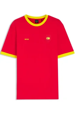 T-Shirt aus Stretch-Baumwolle mit Landesflagge und Logo