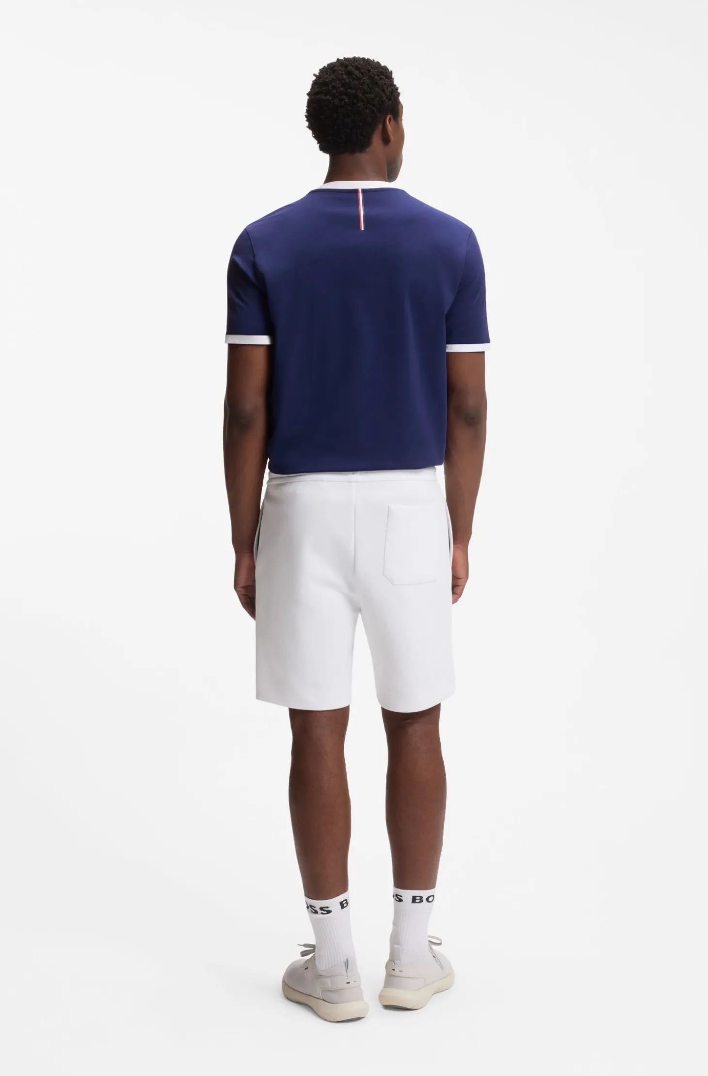 T-Shirt aus Stretch-Baumwolle mit Landesflagge und Logo