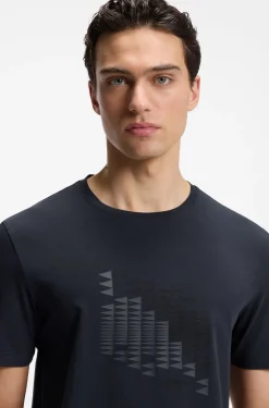 T-Shirt aus Stretch-Baumwolle mit Flaggen-Artwork