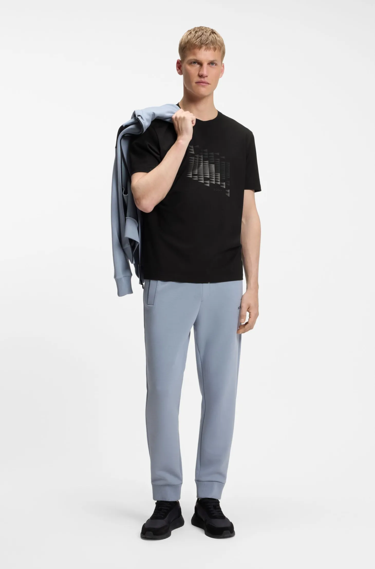 T-Shirt aus Stretch-Baumwolle mit Flaggen-Artwork