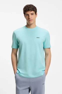 T-Shirt aus Stretch-Baumwolle mit Logo-Detail