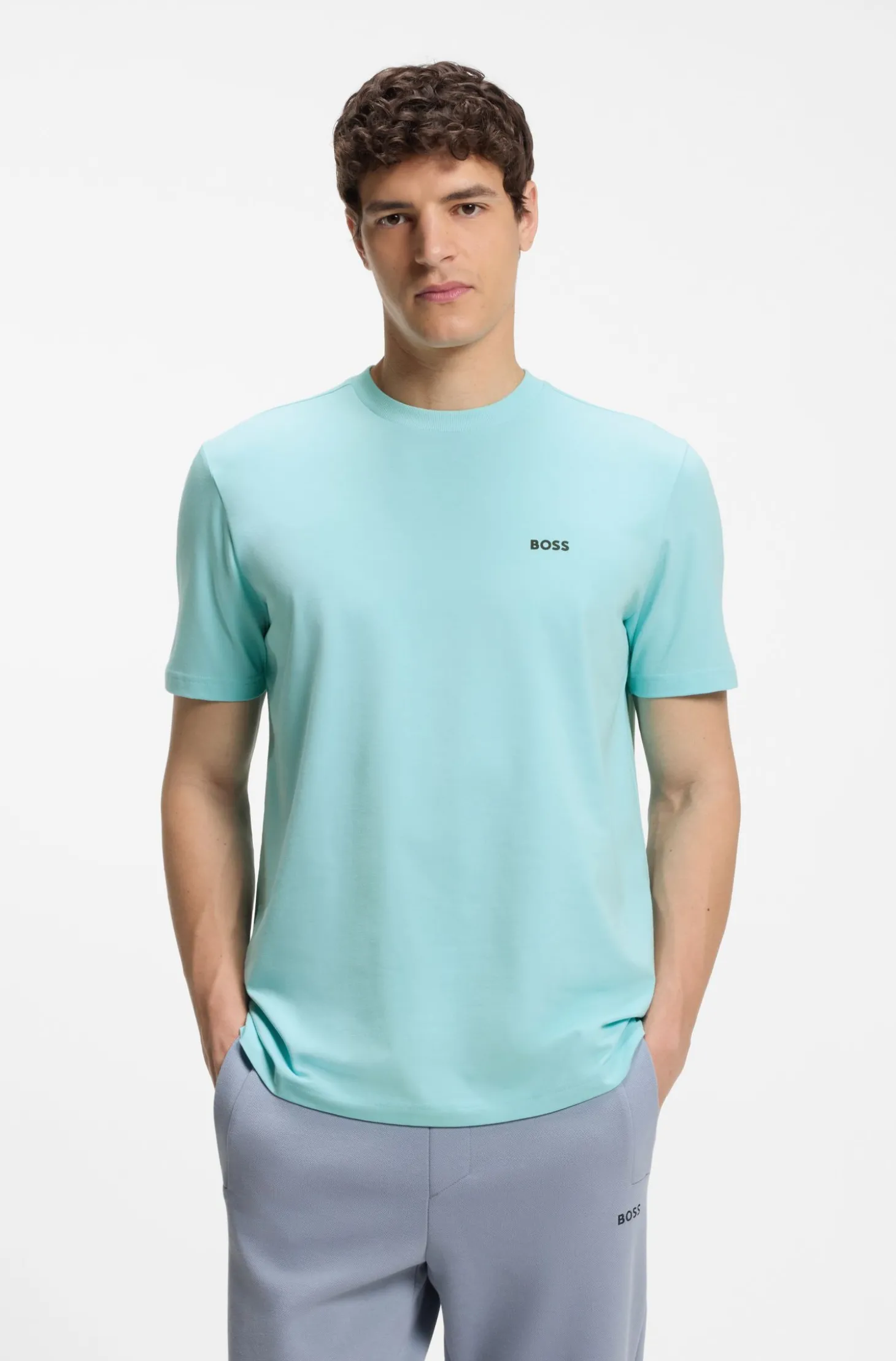 T-Shirt aus Stretch-Baumwolle mit Logo-Detail