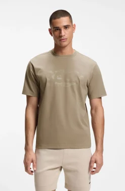 T-Shirt aus Stretch-Baumwolle mit Logo-Artwork