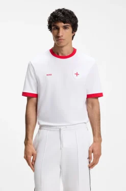 T-Shirt aus Stretch-Baumwolle mit Landesflagge und Logo